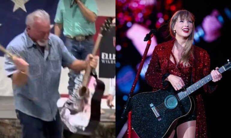 Man went viral after smashing Taylor Swift-signed guitar he bid for US$4,000