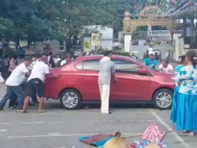 Car blocking church patio moved by residents ahead of fiesta, raises concerns on safety