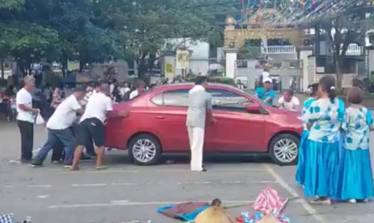 Car blocking church patio moved by residents ahead of fiesta, raises concerns on safety