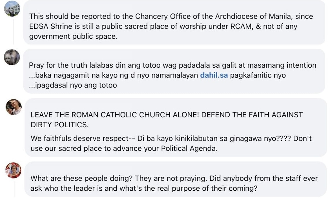 Comments about EDSA gathering