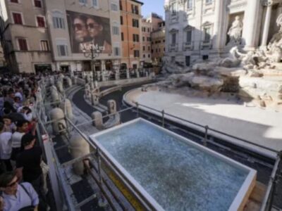 Visitors express disappointment with ‘ugly’ coin tossing pool that ‘replaced’ Trevi fountain