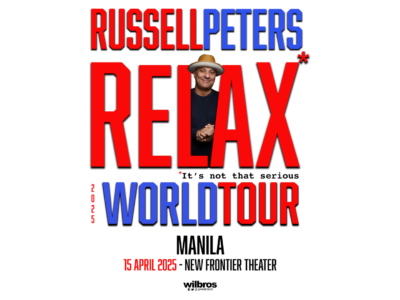 Comedian Russell Peters  ‘RELAX* World Tour (*It’s not that serious)’  coming to Manila on April 15