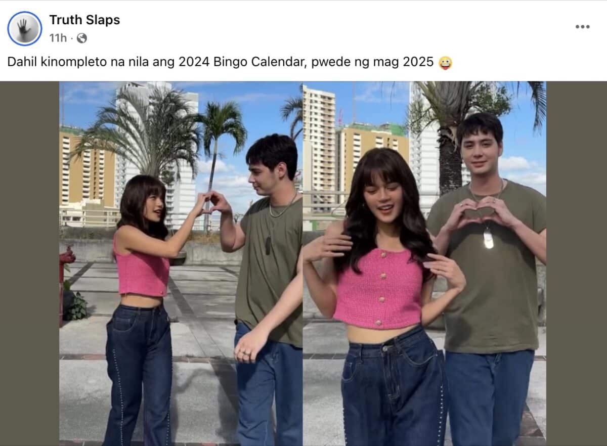 Maris Racal and Anthony Jennings complete the 2024 meme bingo card