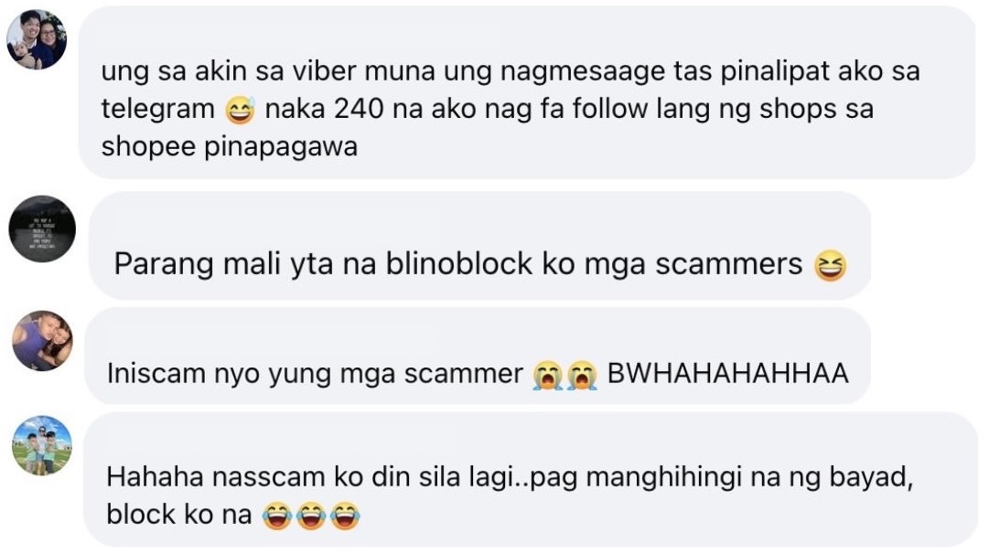 comments about scammers