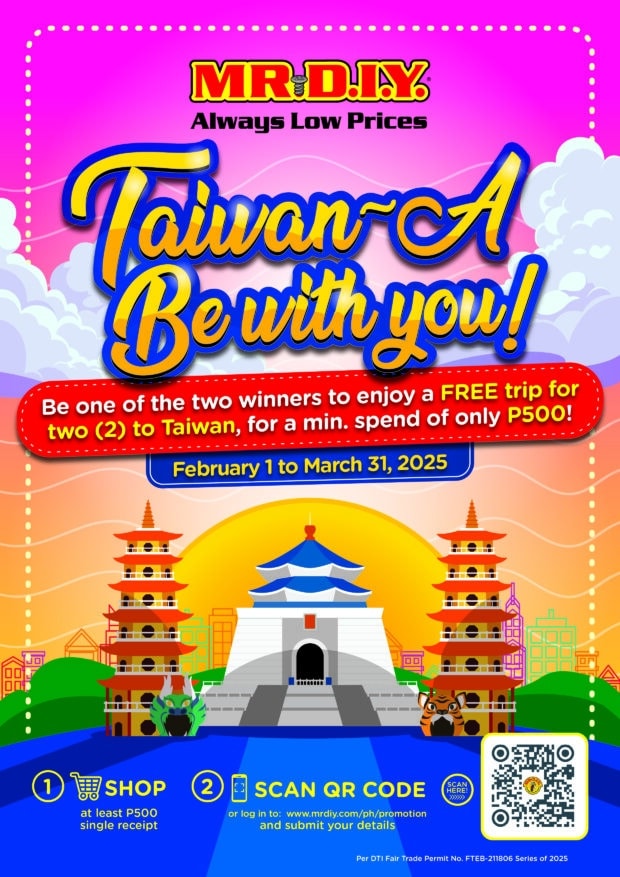 Taiwan Raffle Ring in the love month with MR.DIYโs 'Taiwan-A Be With You' raffle promo