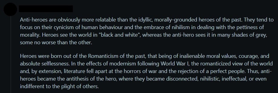 Anti-hero characters